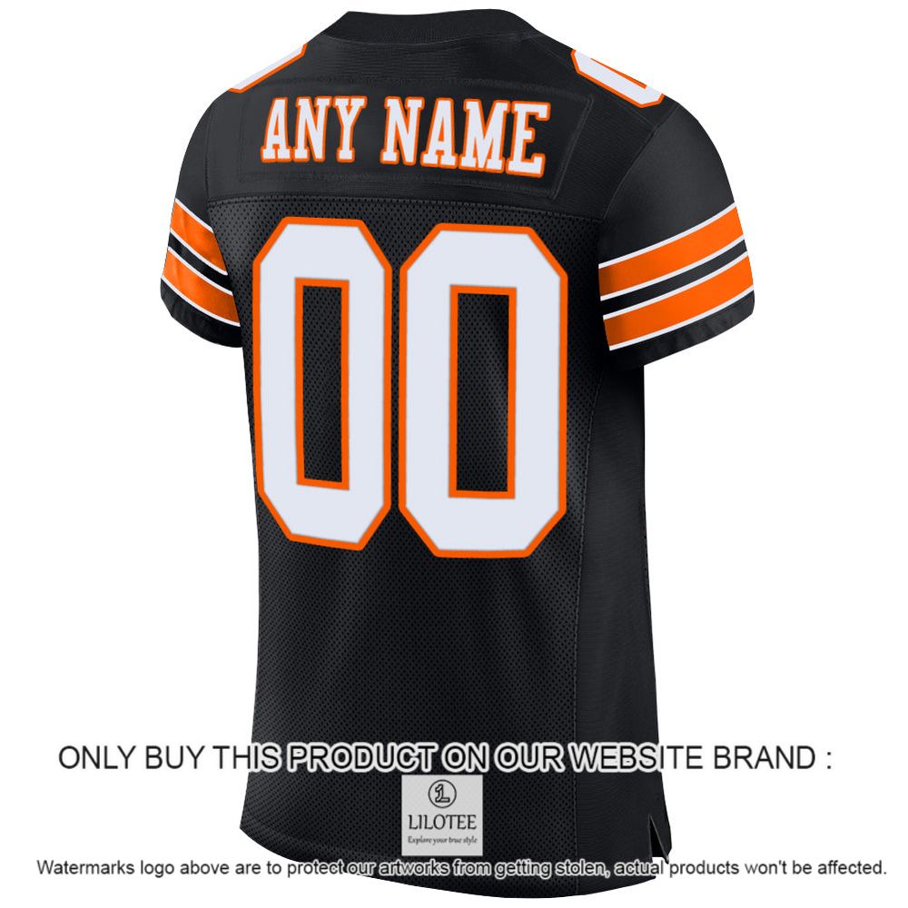 Black White-Orange Mesh Authentic Personalized Football Jersey - LIMITED EDITION 3 Black White-Orange Mesh Authentic Personalized Football Jersey - LIMITED EDITION - Image 3