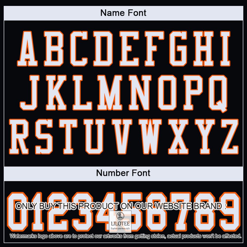 Black White-Orange Mesh Authentic Personalized Football Jersey - LIMITED EDITION 5 Black White-Orange Mesh Authentic Personalized Football Jersey - LIMITED EDITION - Image 5