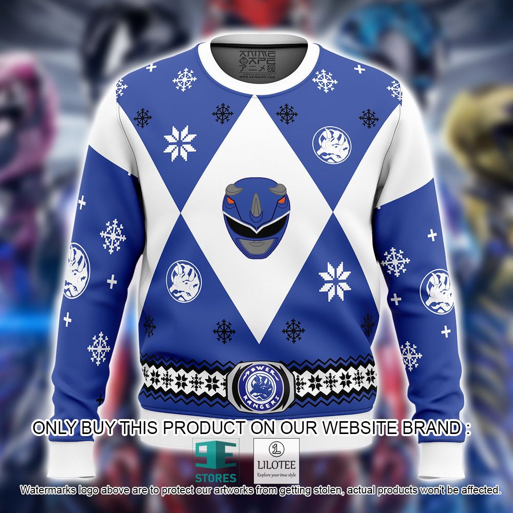 Blue Mighty Morphin Power Ranger Christmas Ugly Sweater - LIMITED EDITION 10
