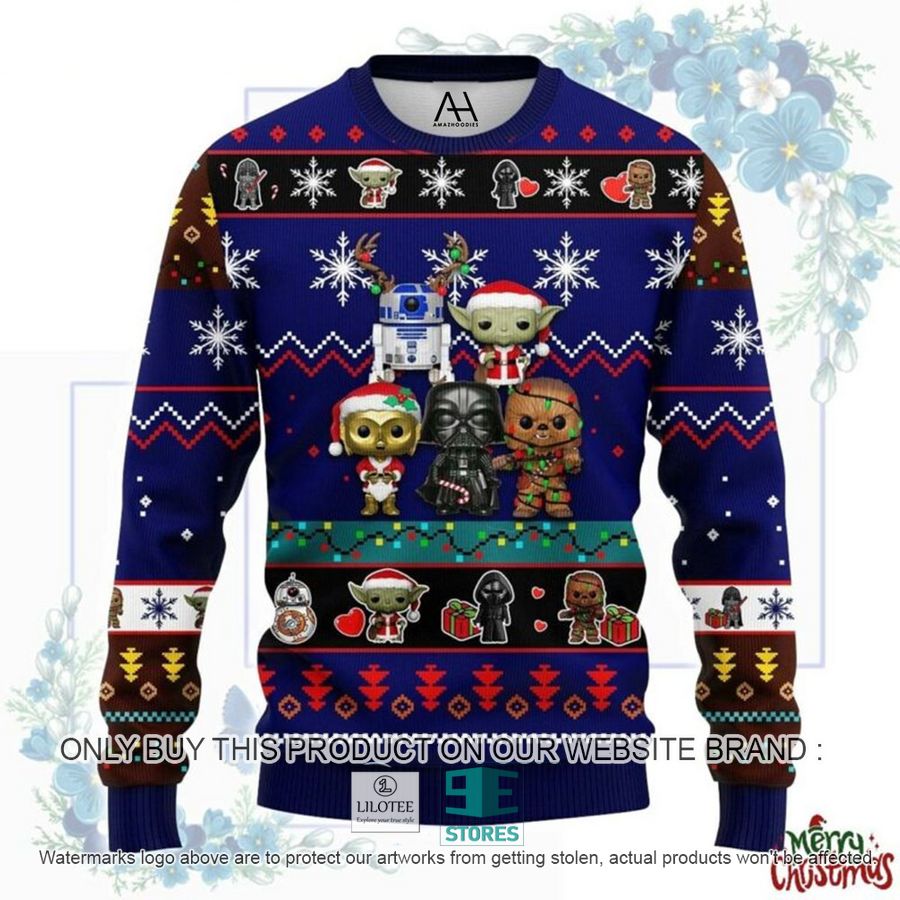 Boba Fett Stormtrooper Darth Vader Yoda Cartoon Ugly Christmas Sweater 8