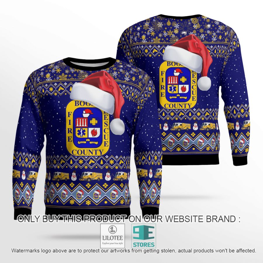 Boone County Fire Protection District blue Christmas Sweater - LIMITED EDITION 18