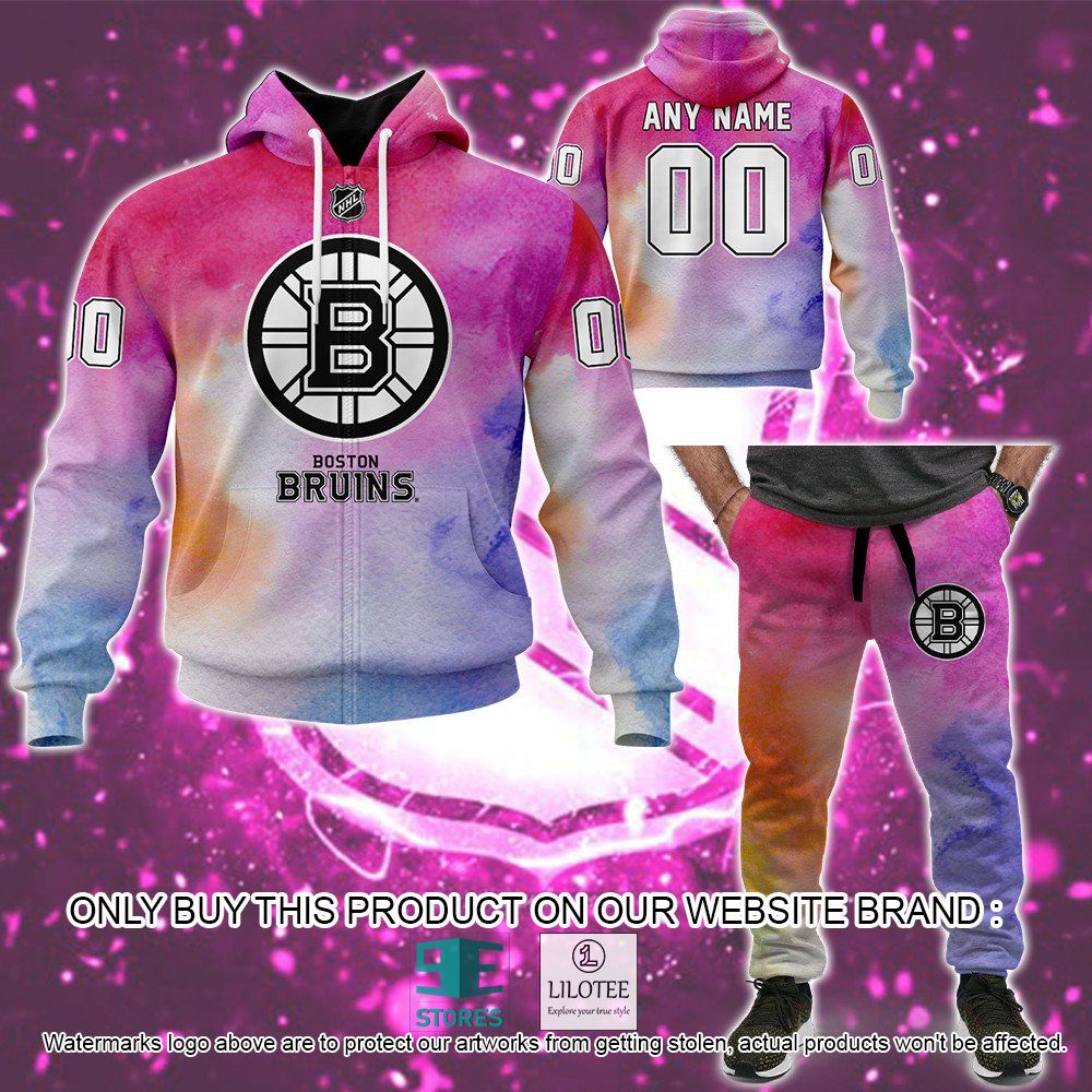 Boston Bruins Breast Cancer Awareness Month Personalized 3D Hoodie, Shirt - LIMITED EDITION 13