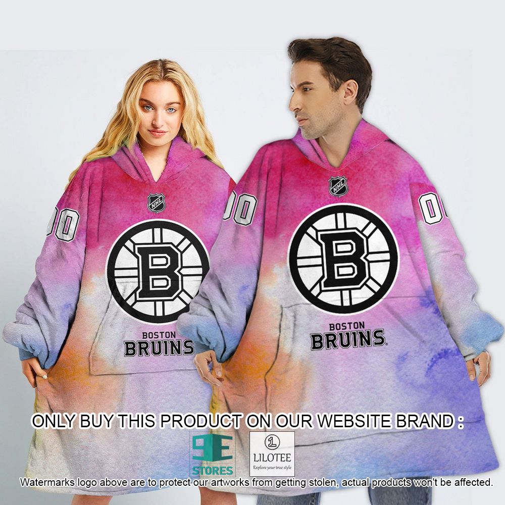 Boston Bruins Breast Cancer Awareness Month Personalized Hoodie Blanket - LIMITED EDITION 13