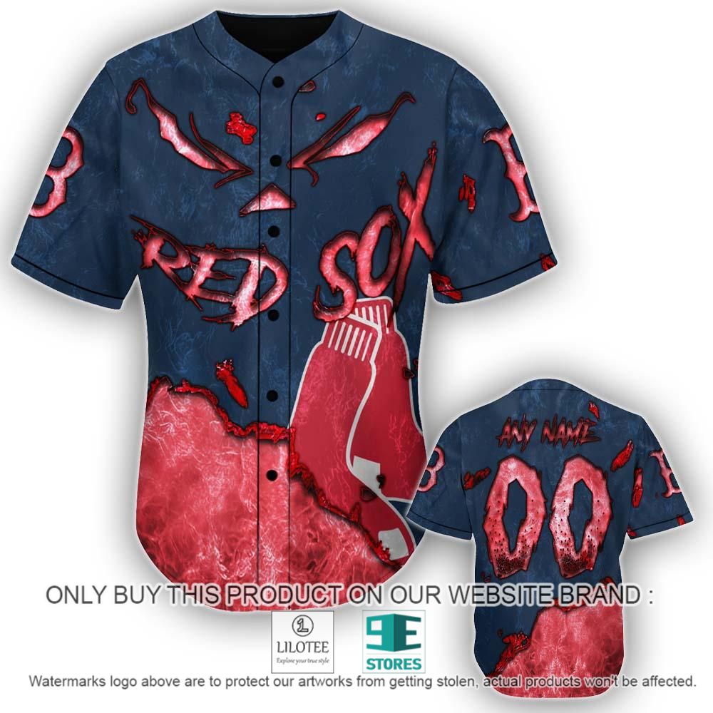 Boston Red Sox Blood Personalized Baseball Jersey - LIMITED EDITION 10