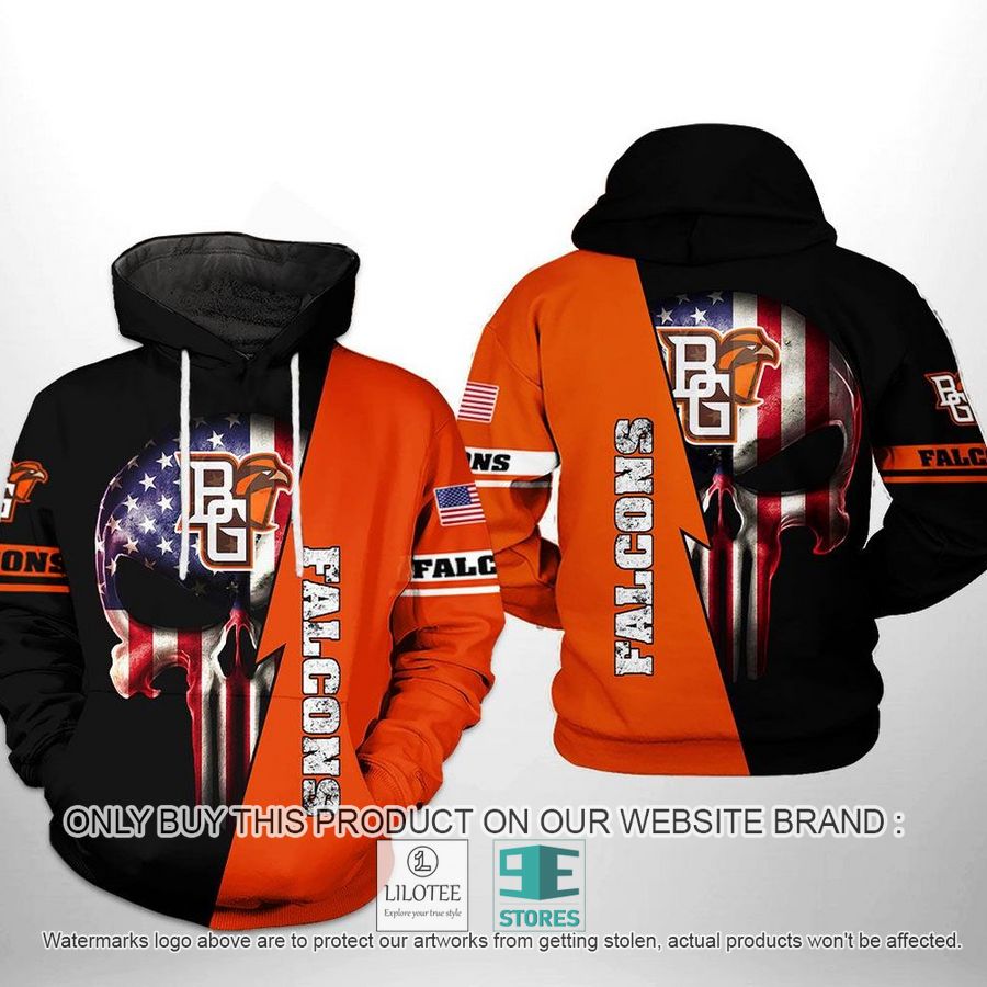 Bowling Green Falcons NCAA US Flag Punisher Skull 3D Hoodie, Zip Hoodie - LIMITED EDITION 8