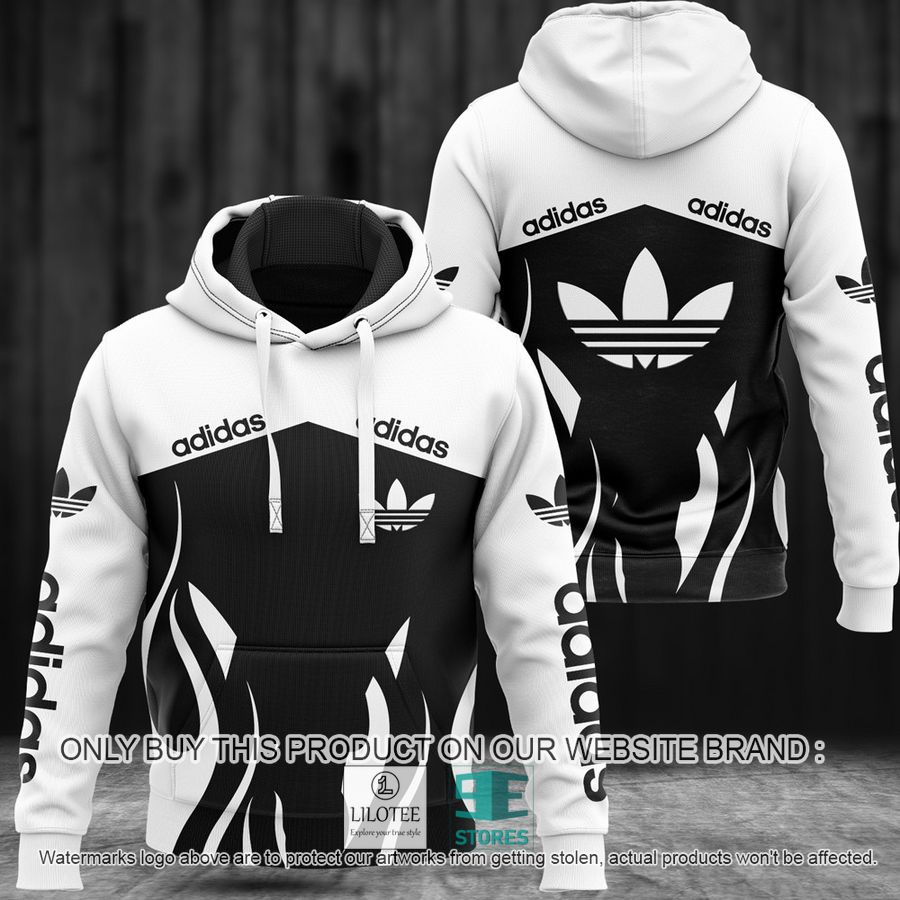 Brand Adidas white black 3D Hoodie - LIMITED EDITION 9