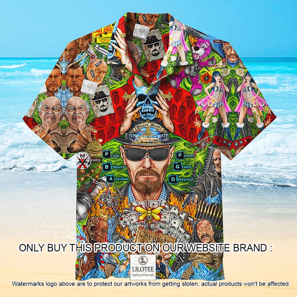 Breaking Bad Skull Pattern Color Short Sleeve Hawaiian Shirt - LIMITED EDITION 12