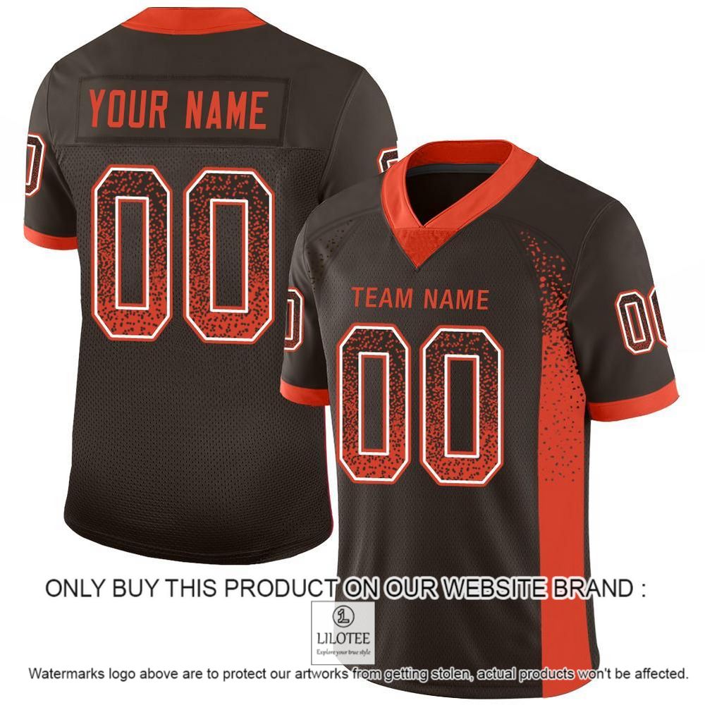 Brown Orange-White Mesh Drift Fashion Personalized Football Jersey - LIMITED EDITION 11