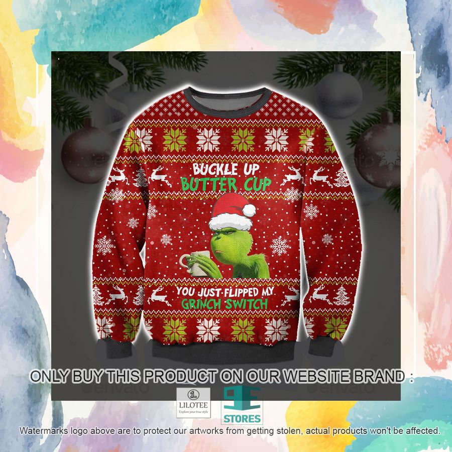 Buckle Up Buttercup You Just Flipped My Grinch Switch Ugly Christmas Sweater, Sweatshirt 3 Buckle Up Buttercup You Just Flipped My Grinch Switch Ugly Christmas Sweater, Sweatshirt - Image 3