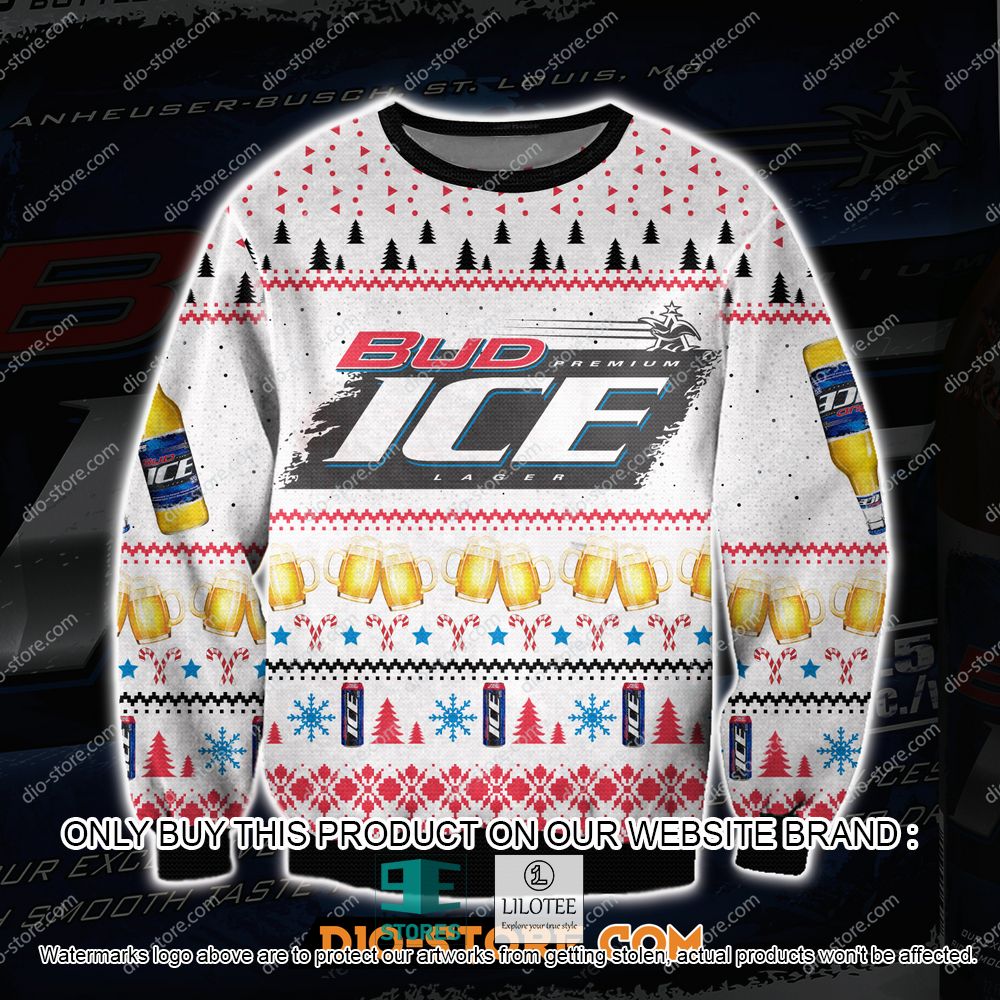 Bud Ice Lager Beer Ugly Christmas Sweater - LIMITED EDITION 10