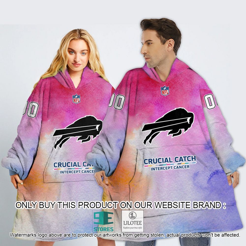 Buffalo Bills Crucial Catch Intercept Cancer Personalized Oodie Blanket Hoodie - LIMITED EDITION 13