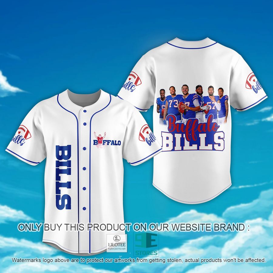 Buffalo Bills Players White Baseball Jersey 6
