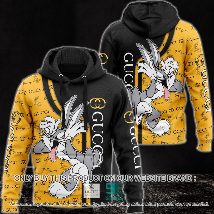 Bugs Bunny Gucci Black Yellow 3D All Over Print Hoodie 9