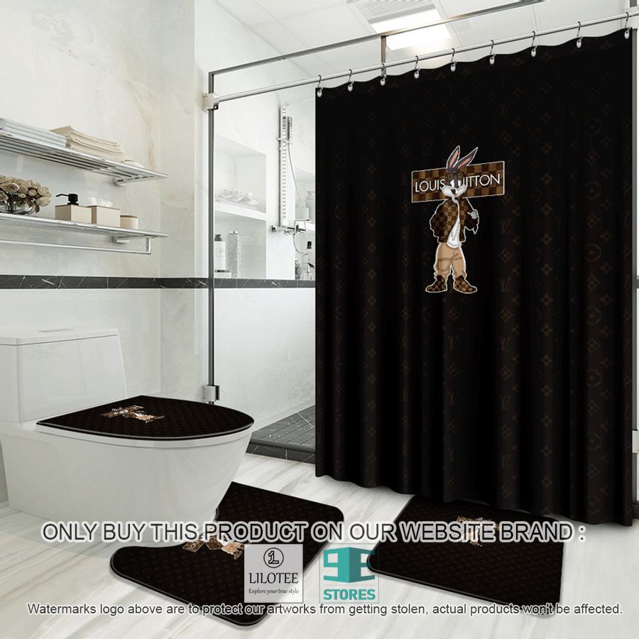 Bugs Bunny Louis Vuitton black Shower Curtain Sets - LIMITED EDITION 9