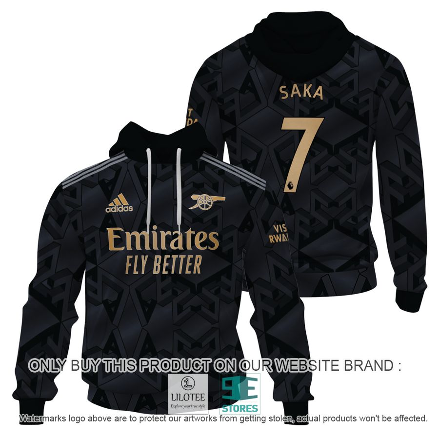 Bukayo Saka 7 Arsenal FC Emirates Fly Better Adidas black 3D Shirt, Hoodie - LIMITED EDITION 17