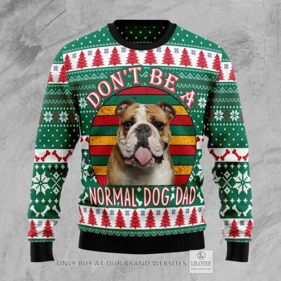 Bulldog Dog Dad Ugly Christmas Sweatshirt 6