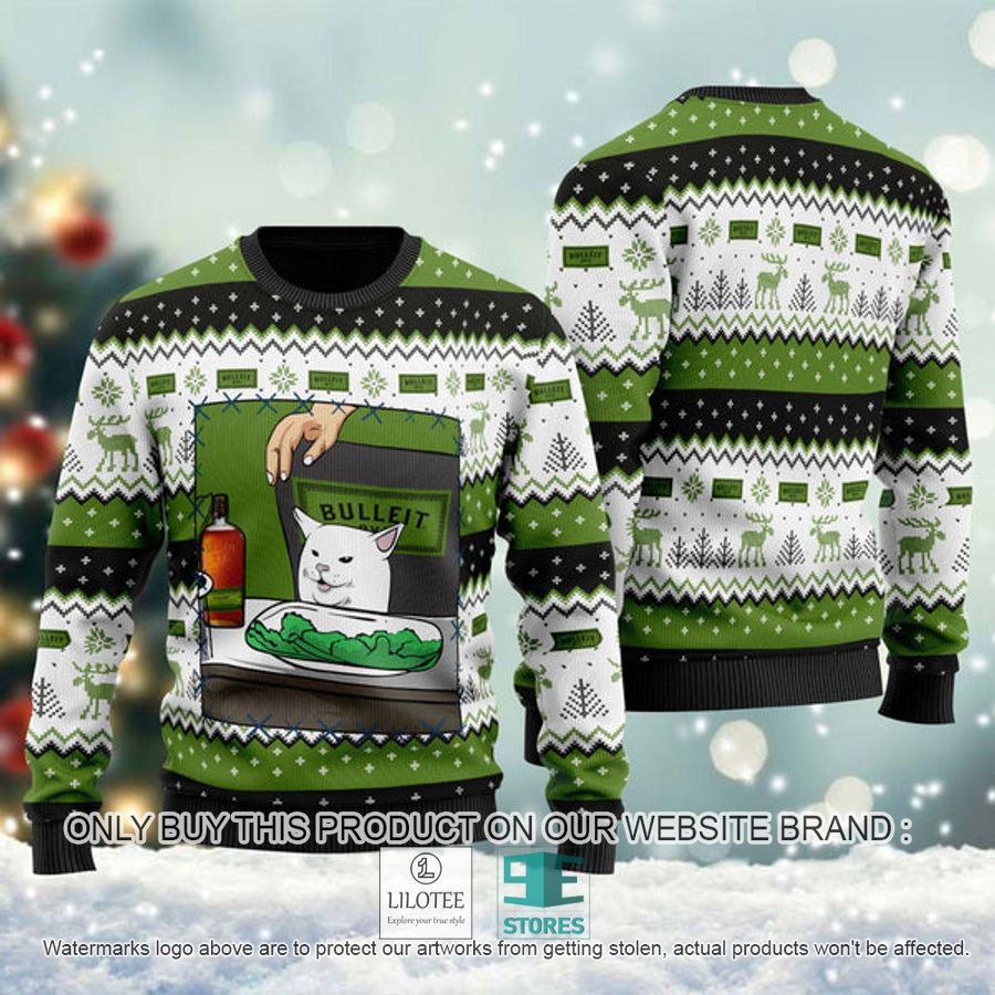 Bulleit Rye Whiskey Cat Meme Ugly Christmas Sweater - LIMITED EDITION 8