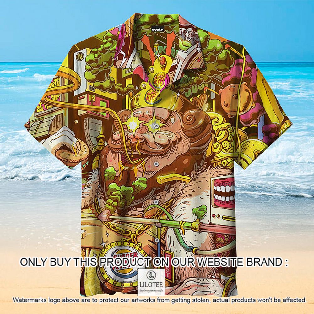 Burger King Cartoon Color Short Sleeve Hawaiian Shirt - LIMITED EDITION 10