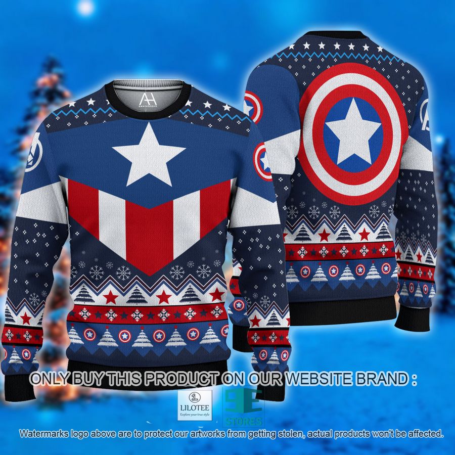 Captain America Christmas Blue 3D Over Printed Shirt, Hoodie 8