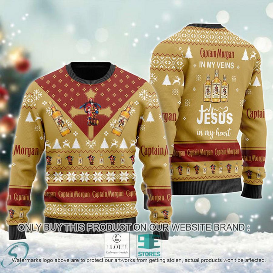 Captain Morgan In My Veins Jesus In My Heart Ugly Christmas Sweater - LIMITED EDITION 8