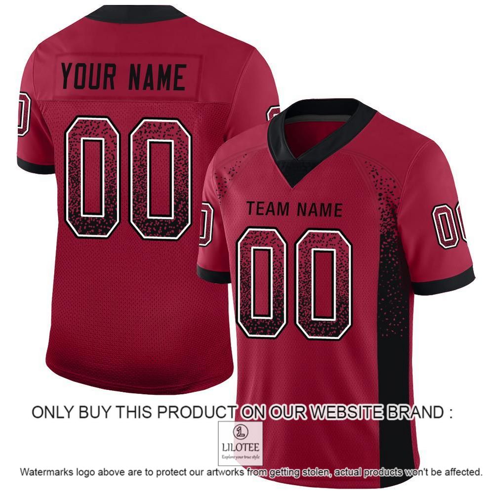 Cardinal Black-White Mesh Drift Fashion Personalized Football Jersey - LIMITED EDITION 10
