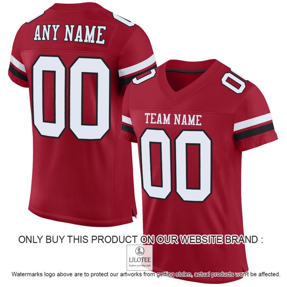 Cardinal White-Black Mesh Authentic Personalized Football Jersey - LIMITED EDITION 10