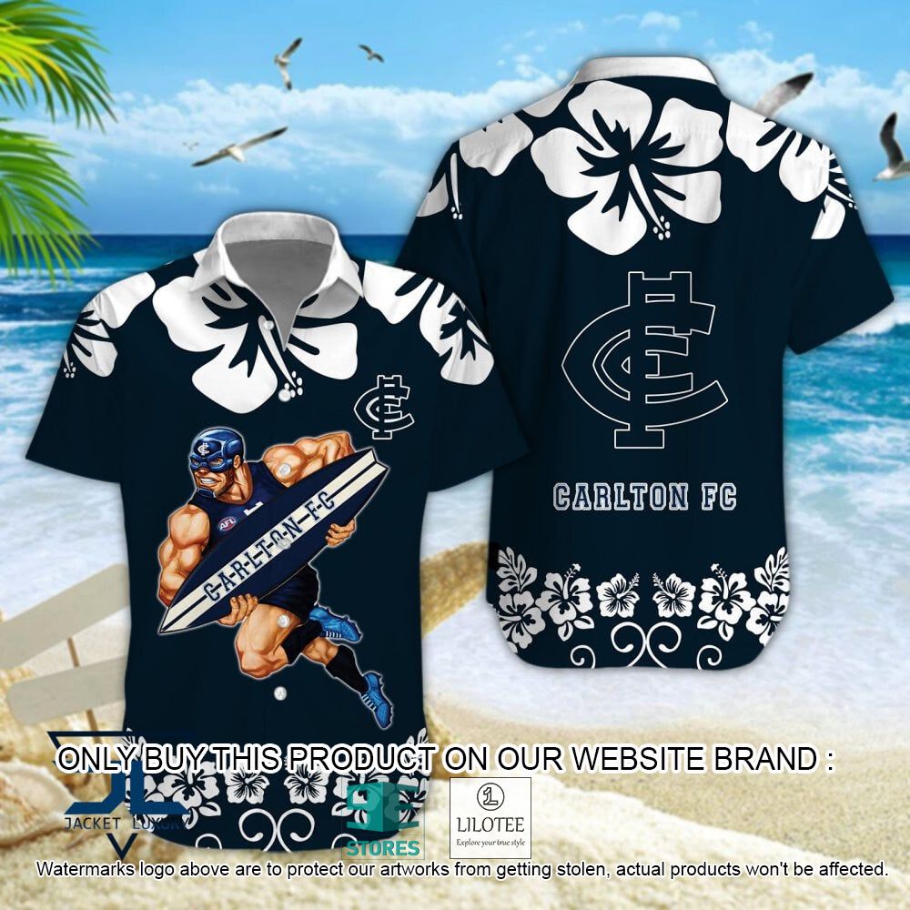 Carlton Football Club Mascot Hawaiian Shirt, Short - LIMITED EDITION 4