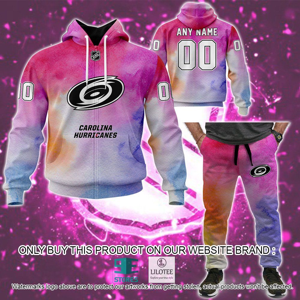 Carolina Hurricanes Breast Cancer Awareness Month Personalized 3D Hoodie, Shirt - LIMITED EDITION 44