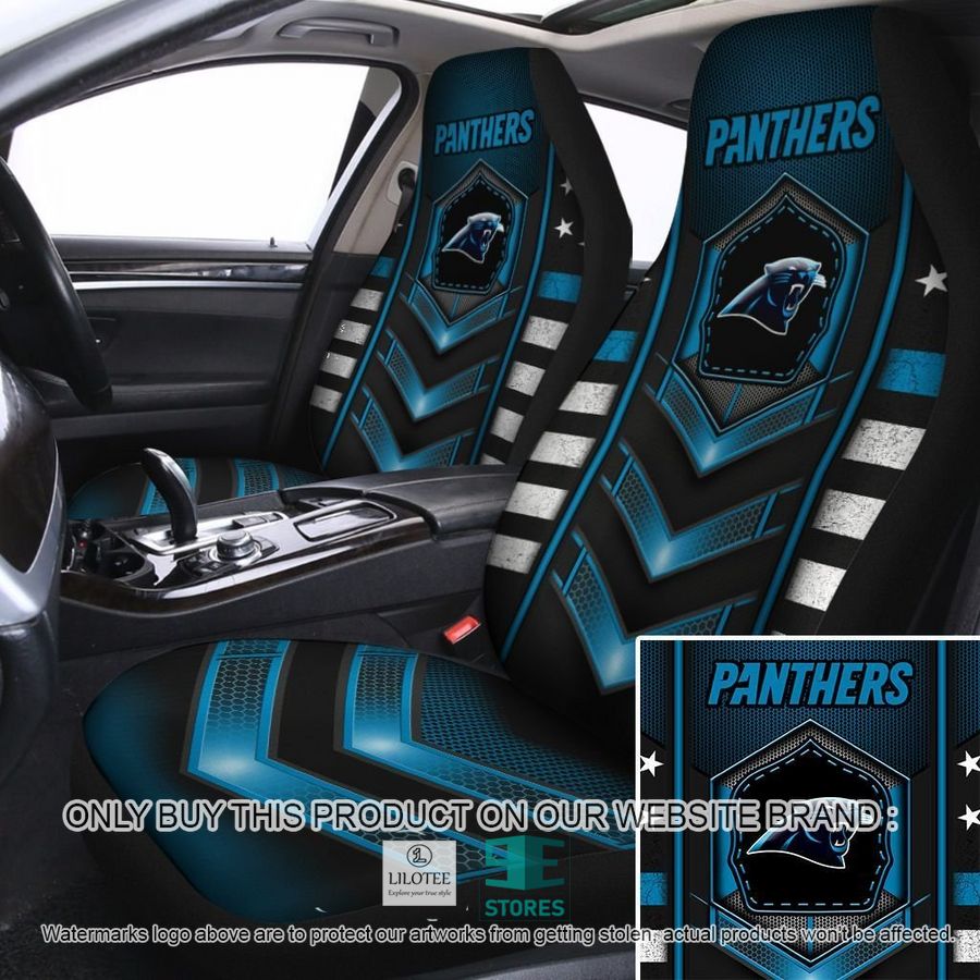 Carolina Panthers Blue Black Car Seat Covers 8