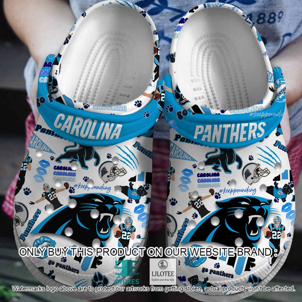 Carolina Panthers Pattern Crocs Crocband Shoes - LIMITED EDITION 7