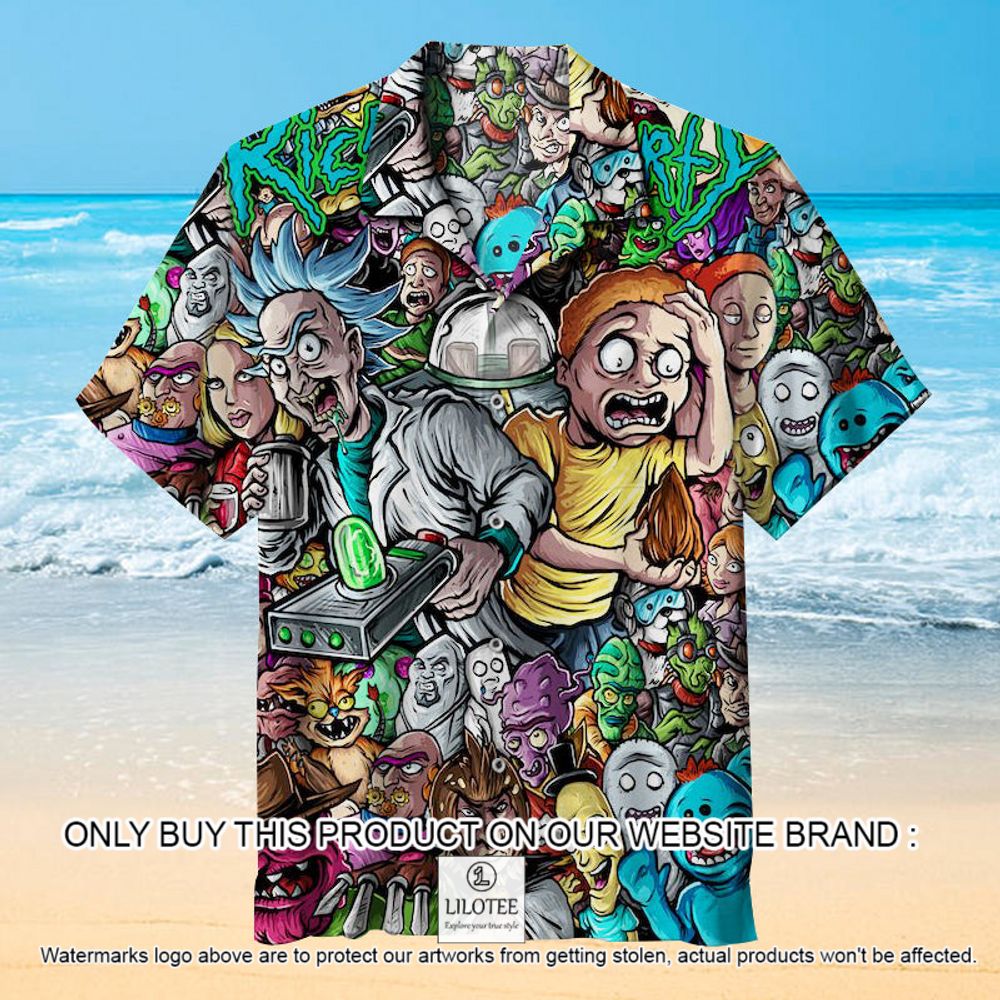 Cartoon Rick and Morty Pattern Short Sleeve Hawaiian Shirt - LIMITED EDITION 12
