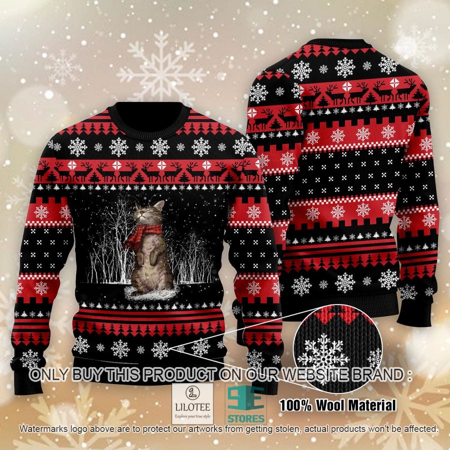 Cat black red Ugly Christmas Sweater - LIMITED EDITION 3