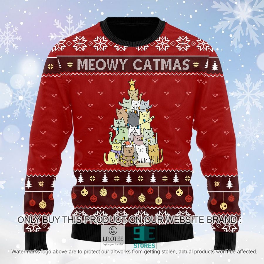 Cat Christmas Tree Meowy Catmas Ugly Christmas Sweater - LIMITED EDITION 5