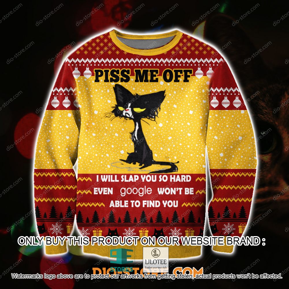 Cat Piss Me off I Will Slap You So Hard Ugly Christmas Sweater - LIMITED EDITION 11