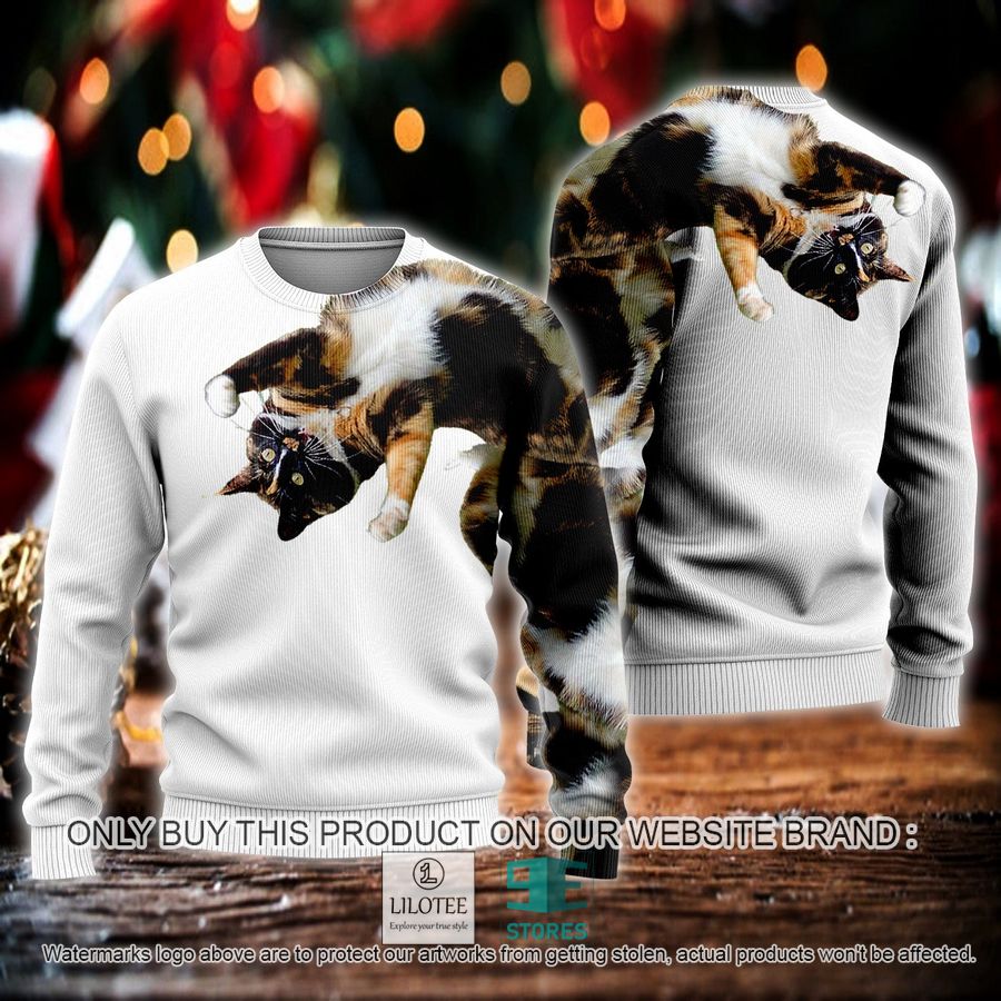Cat stretching Ugly Christmas Sweater - LIMITED EDITION 3