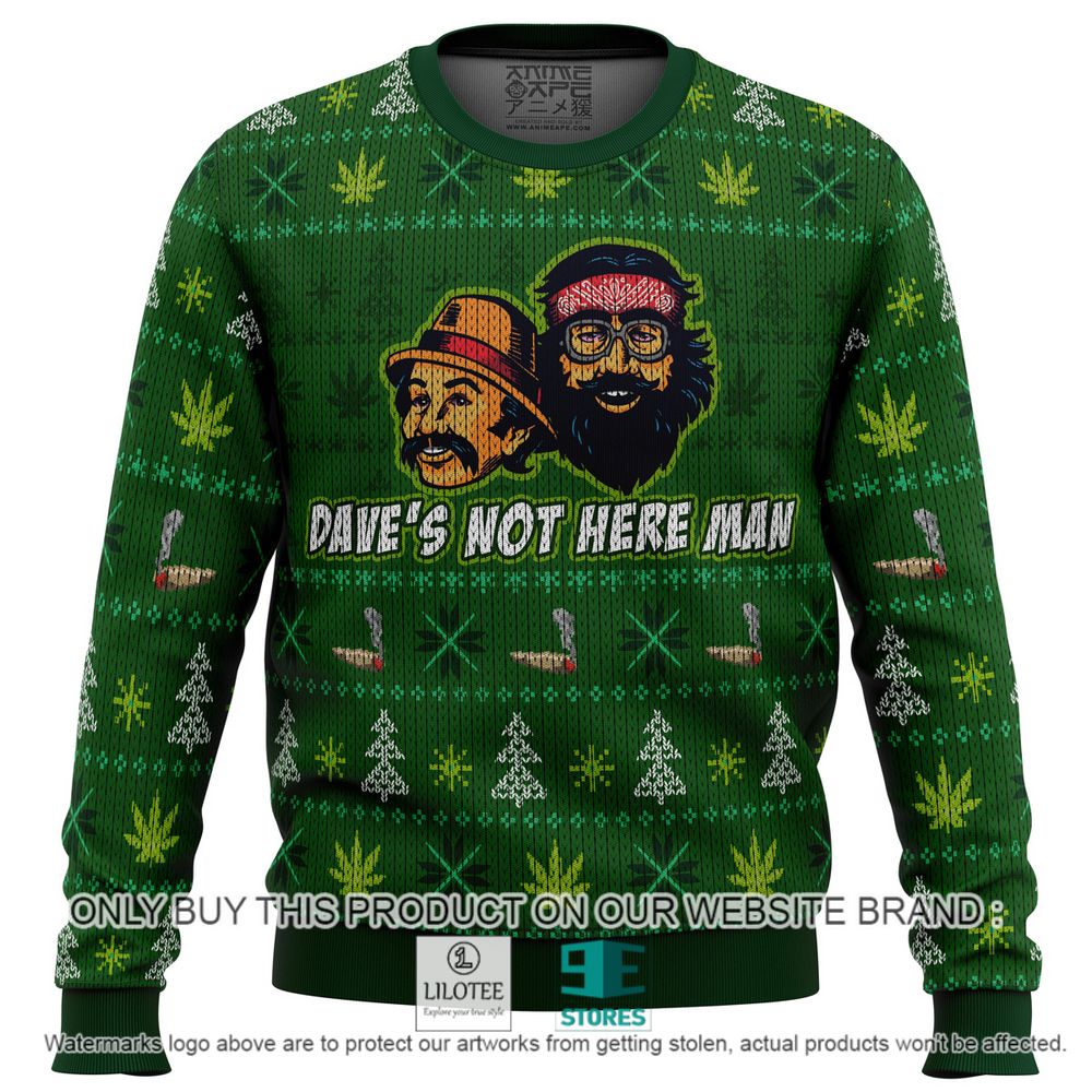 Cheech And Chong Dave's not Here Man Christmas Sweater - LIMITED EDITION 10