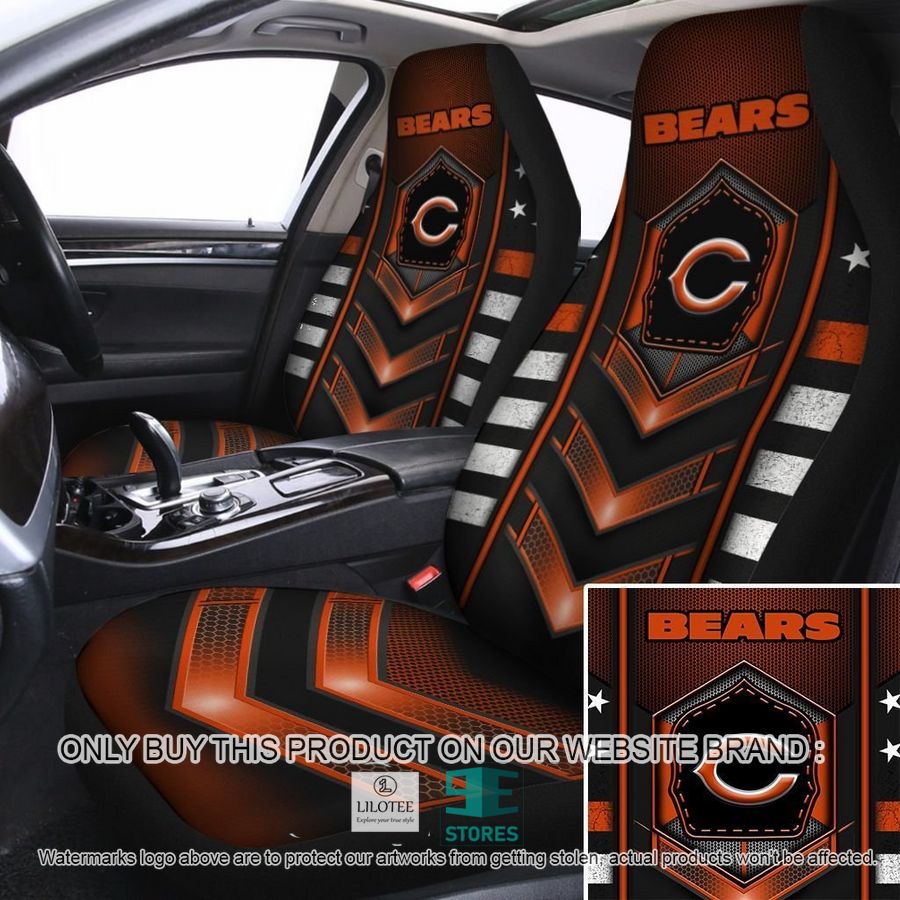 Chicago Bears Orange Black Car Seat Covers 8