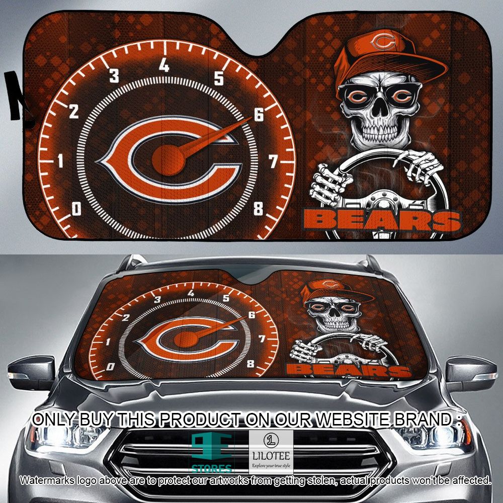 Chicago Bears Skull Cap Car Sunshade - LIMITED EDITION 9