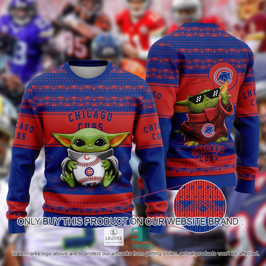 Chicago Cubs Baby Yoda Ugly Christmas Sweater 9