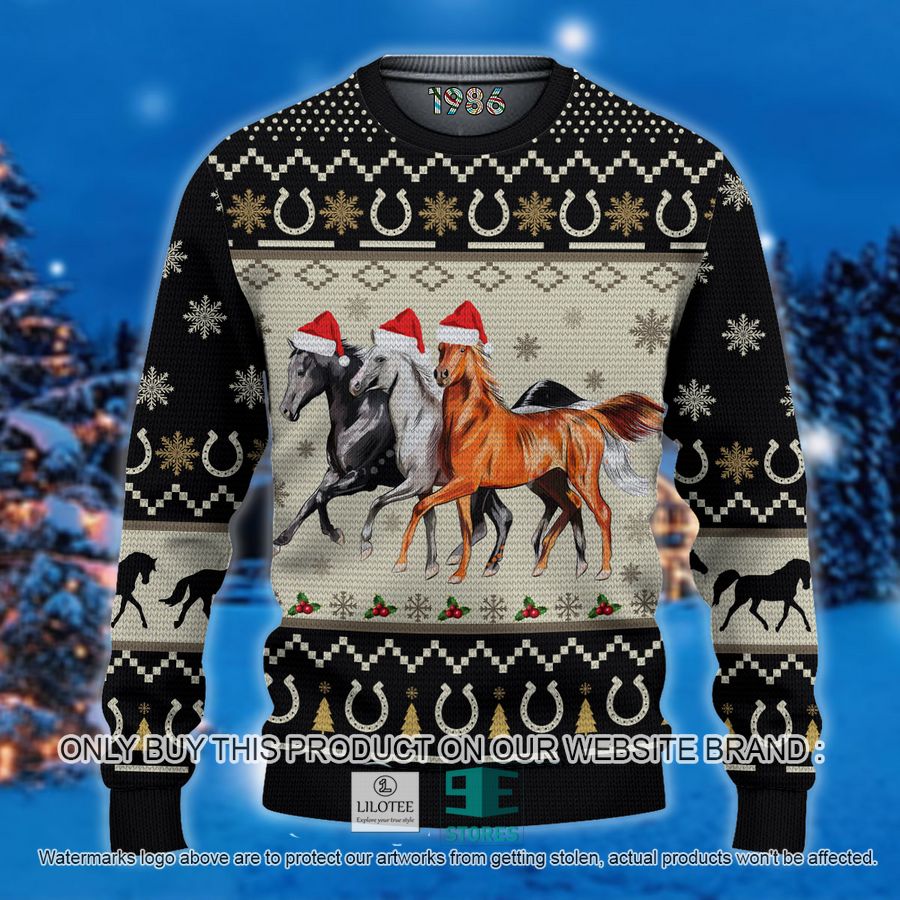 Christmas Horses Wearing Christmas Hat 3D Over Printed Shirt, Hoodie 11