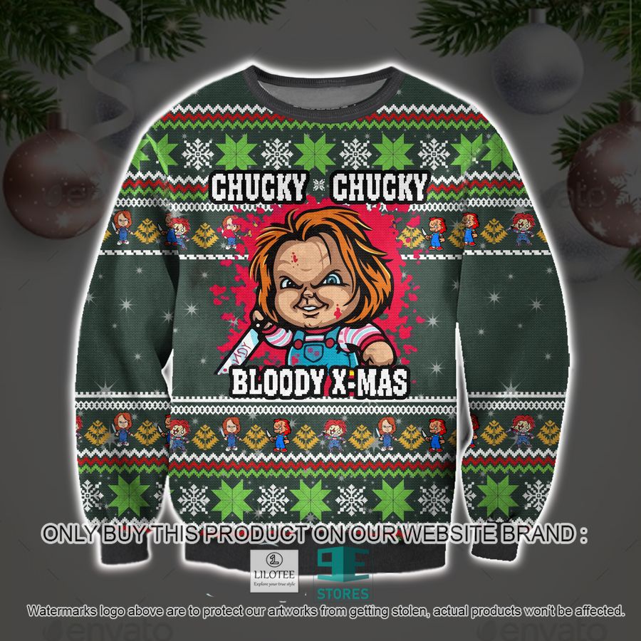 Chucky Chucky - Bloody X-Mas Ugly Christmas Sweater, Sweatshirt 17