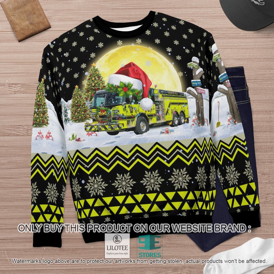 Church Hill Volunteer Fire Company Queen Anne's County Maryland black Christmas Sweater - LIMITED EDITION 6 Church Hill Volunteer Fire Company Queen Anne's County Maryland black Christmas Sweater - LIMITED EDITION - Image 6