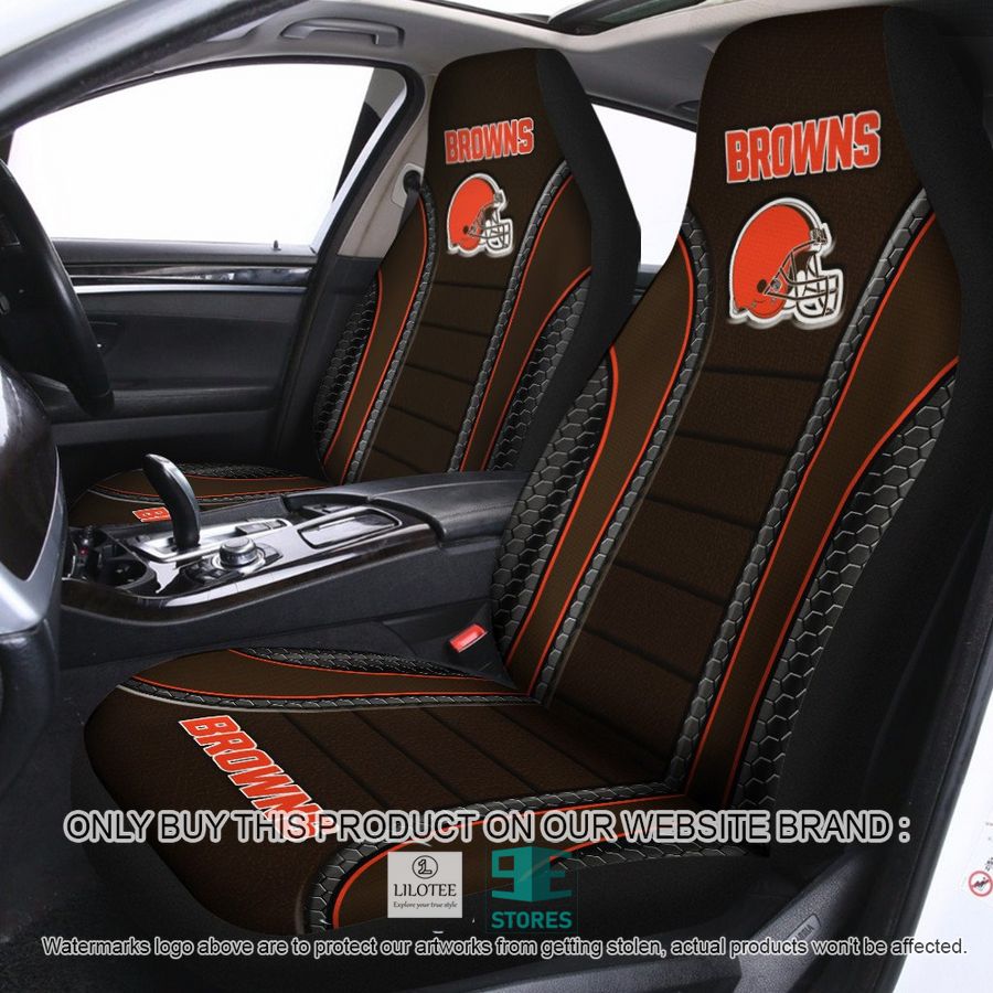 Cleveland Browns Dark Brown Car Seat Covers 8