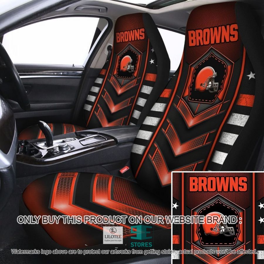 Cleveland Browns Dark orange Car Seat Covers 8