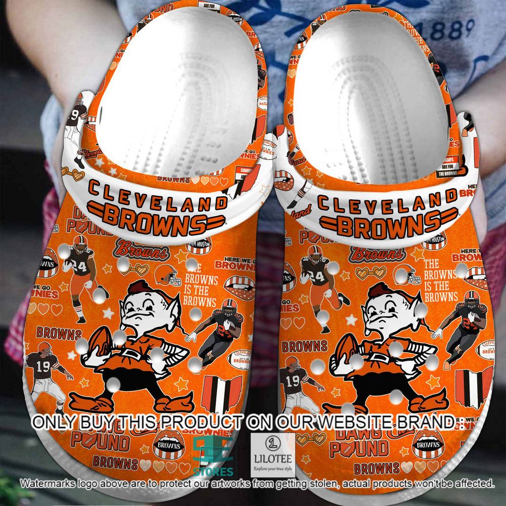 Cleveland Browns Mascot Pattern Crocs Crocband Shoes - LIMITED EDITION 16