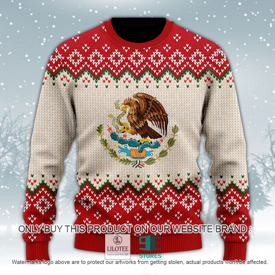 Coat of arms of Mexico Red Ugly Christmas Sweater - LIMITED EDITION 4