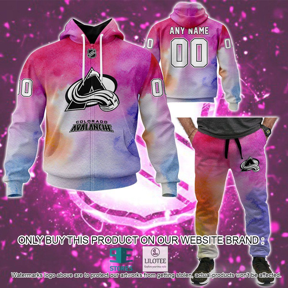 Colorado Avalanche Breast Cancer Awareness Month Personalized 3D Hoodie, Shirt - LIMITED EDITION 44