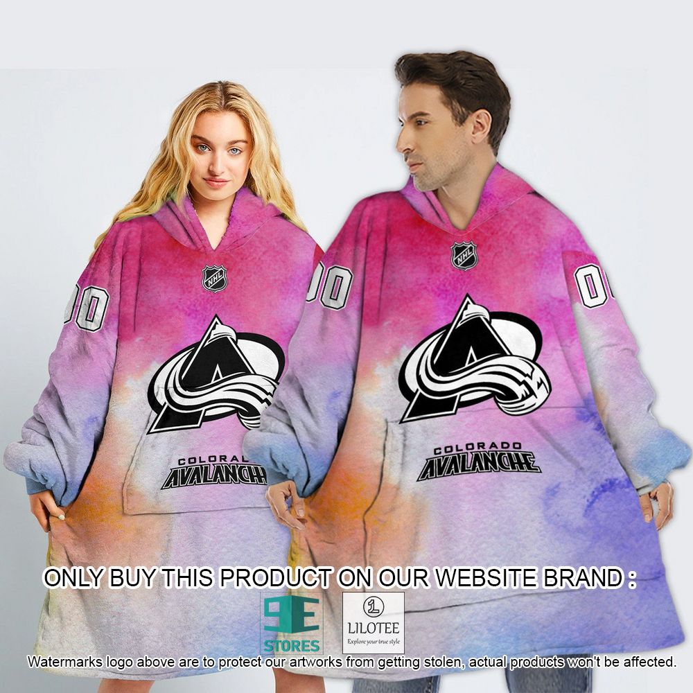 Colorado Avalanche Breast Cancer Awareness Month Personalized Hoodie Blanket - LIMITED EDITION 12