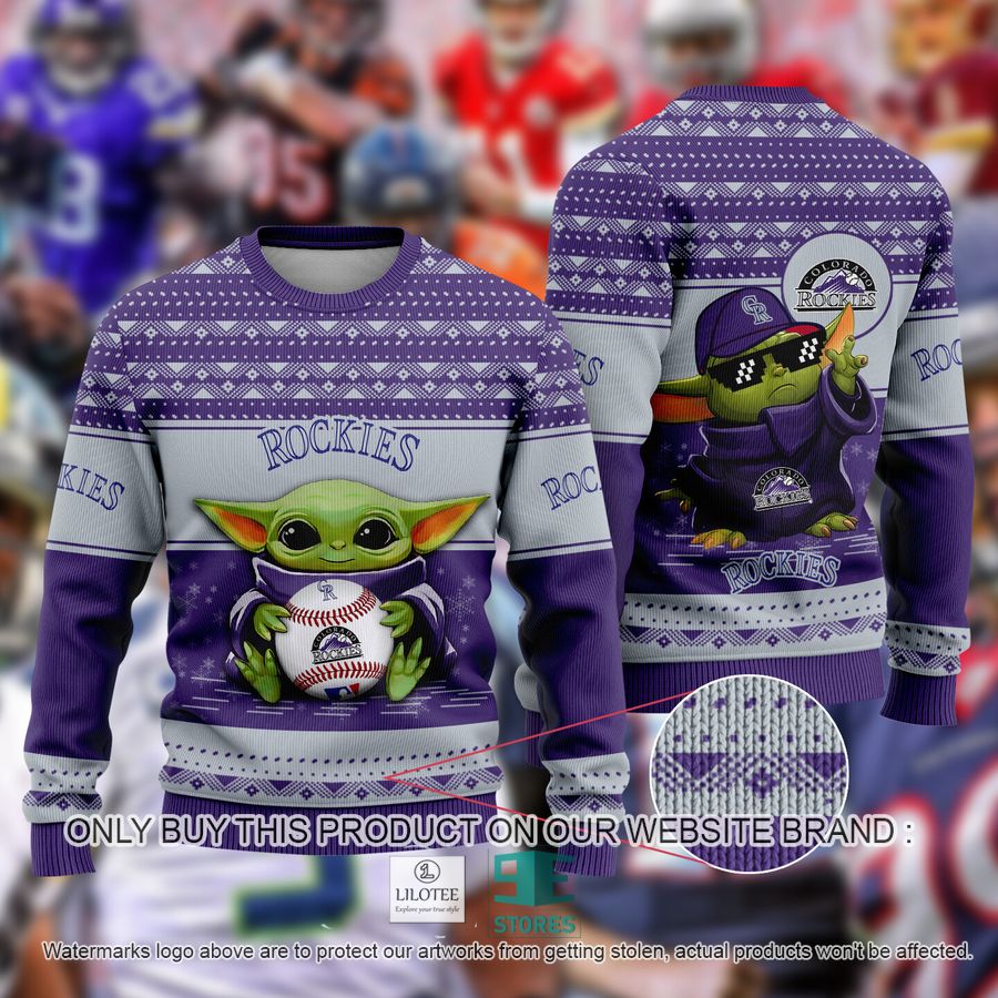 Colorado Rockies Baby Yoda Ugly Christmas Sweater 9