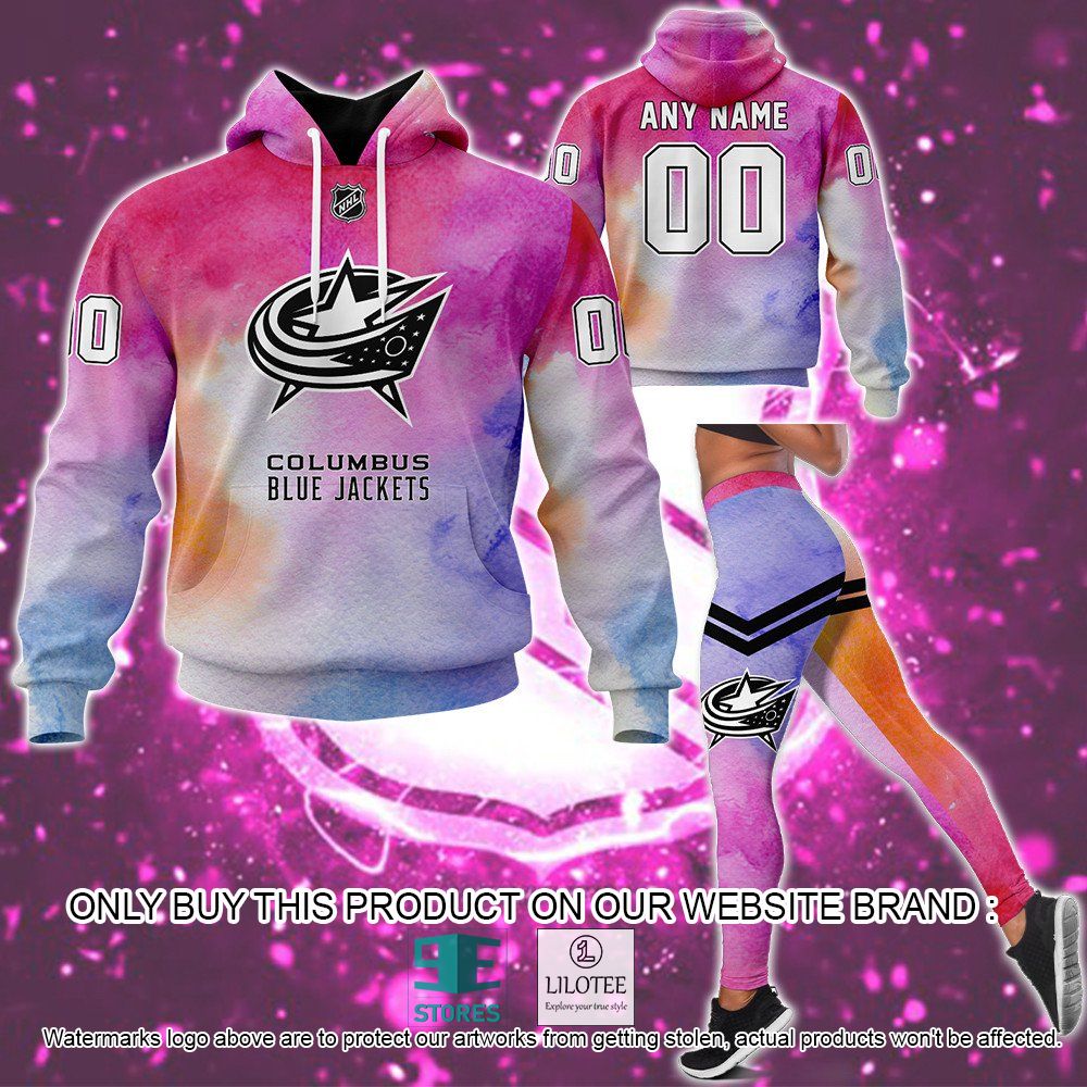 Columbus Blue Jackets Breast Cancer Awareness Month Personalized Hoodie, Legging - LIMITED EDITION 12